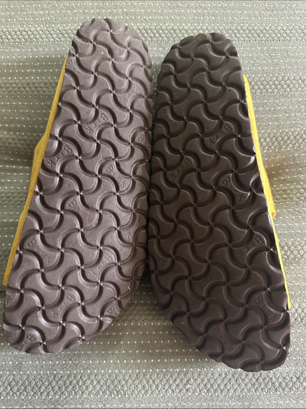 Birkenstock Woman’s Two-Strap Sandals in Mustard Yellow - Picture 2 of 9
